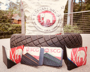 Recycled Tyre and Cement Flip Wallet - Fair Trade