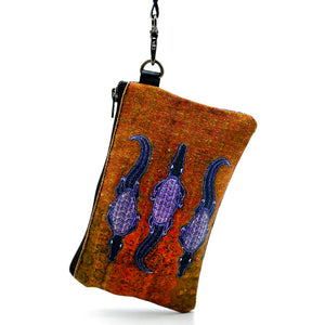 Indigenous Canvas Clutch Purse by Edward Yunupingu