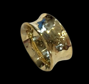 Curved Hammered Brass Ring made in Cambodia