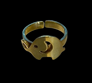 Fair Trade Brass Elephant Ring made in Cambodia