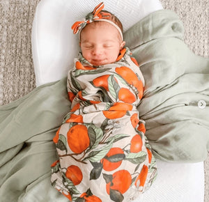 Bubba Bump Swaddling Blanket Clementine