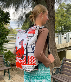Fair Trade Fish Duffle Backpack