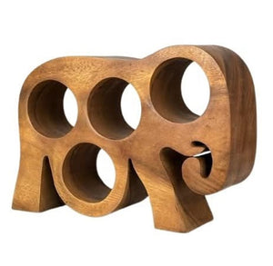 Fair Trade Elephant Wooden Wine Rack