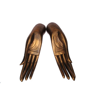 Wooden Hands of Buddha Pair