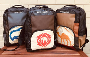 Upcycled Honda and Cement Bag Large Backpack