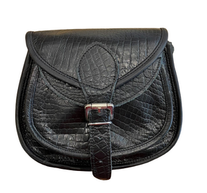 Leather Cow Hide Guitar Croc Style Shoulder Bag