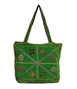 Beaded Velvet Boho Tote Bag