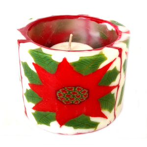 Christmas Poinsettia Tealight Candles