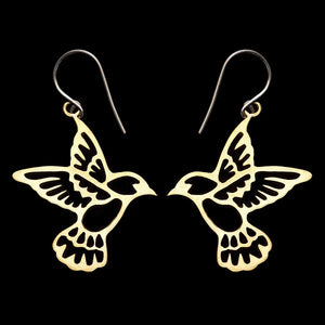 Fair Trade Brass Peace Earrings made in Cambodia