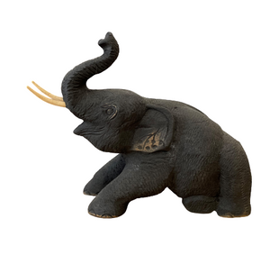 Teak Sitting Elephant 19cm