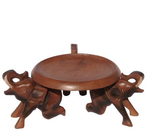 Wooden Kneeling Elephant Tray handcarved