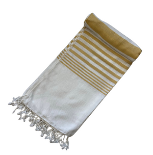 Turkish Towel White Tones Handloomed in Cambodia