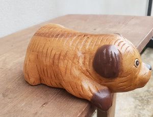 Wooden Laying Dog