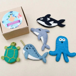 Ocean and Sea Creatures Finger Puppet Set B