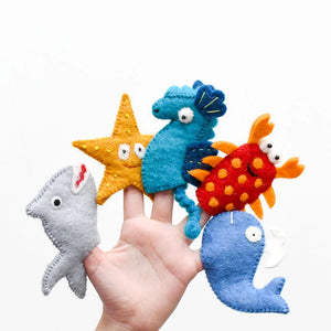 Ocean and Sea Creatures Finger Puppet Set A