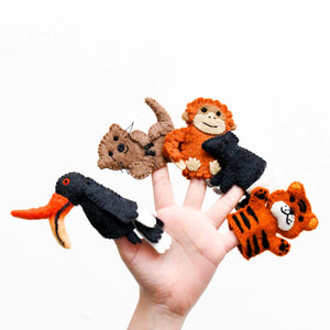 Tropical Rainforest Animals Finger Puppet Set