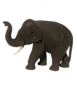 Teak Wooden Elephant Trunk Up 18cm long