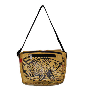 Recycled Shoulder Bag made from Fish Feed Bags