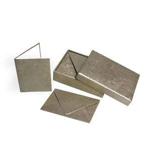 Embossed Cards Set of 8 Silver