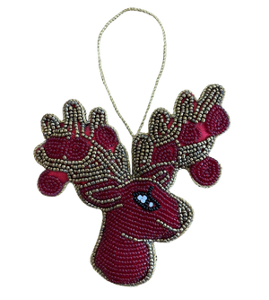 Reindeer Beaded Tree Decoration
