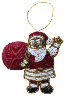 Santa Beaded Christmas Decoration