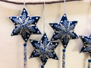 Blue Velvet Star Decoration