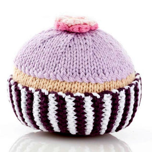 Pebble Knit Cupcake Rattle