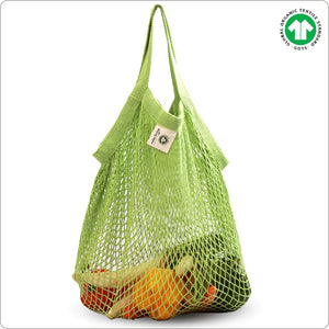 Organic GOTS Cotton Reusable Grocery Bag Long Colour 2 pack