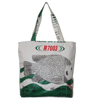 Reversible Large Fish Feed Tote Bag