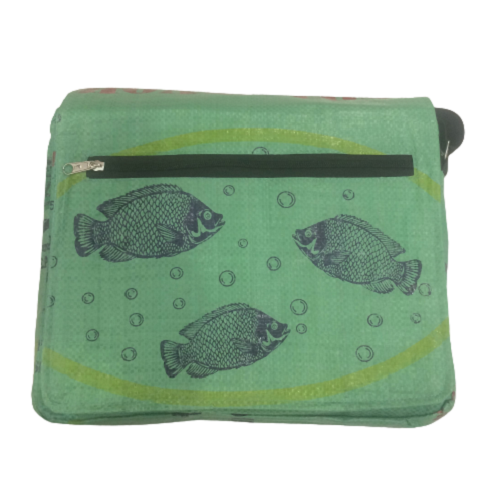 Recycled Fish Feed Messenger Bag