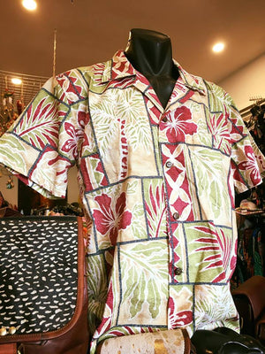 Vintage Hawaiian Fabric Shirt Small