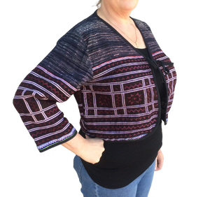 Hilltribe Vintage Fabric Bolero Jacket Purple