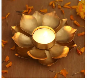 Gold Lotus Tealight Holder