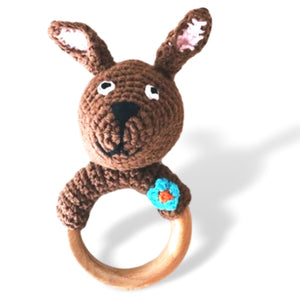 Pebble Kangaroo Teether Rattle