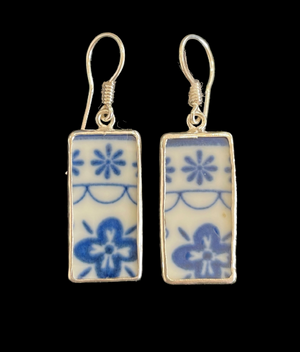 Vintage Japanese Porcelain Rectangle Earings Style K