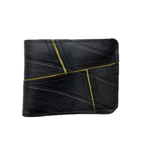 Mens Geometric Flip Wallet - Recycled Motorcycle Tyres