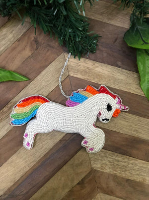 Unicorn Beaded Tree Decoration