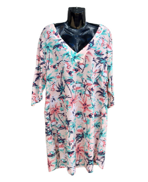 V Neck Cotton Tunic Dress Size 12-18
