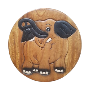 Wooden Kids Stool Happy Elephant