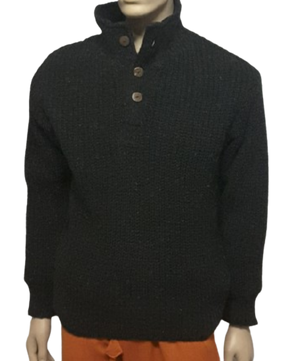 On Sale! 100% Wool 3 Button Jumper Charcoal