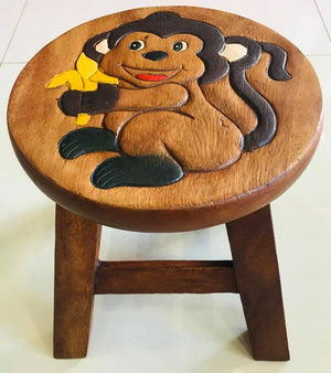 Wooden Kids Stool Monkey