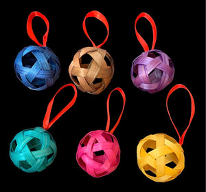 Bamboo Christmas Baubles 6 pack - Fair Trade