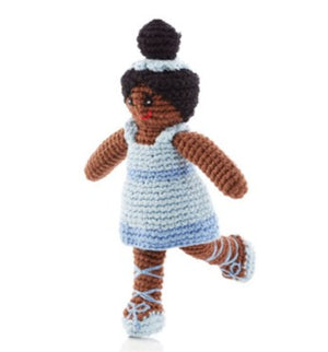 Organic Cotton Ballerina Rattle Blue