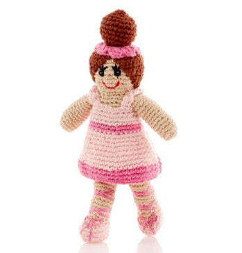 Organic Cotton Ballerina Rattle Pink