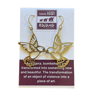 Fair Trade Brass Peace Earrings made in Cambodia