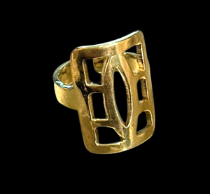 Fair Trade Brass Rectangle Ring made in Cambodia