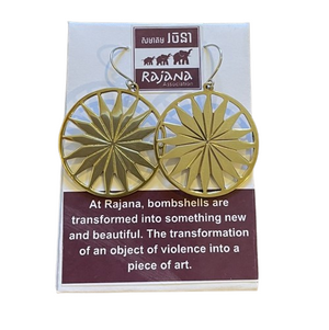 Fair Trade Brass Sun Earrings made in Cambodia