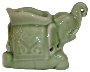 Celadon Ceramic Elephant Oil Burner