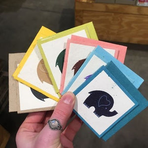 Elephant Dung Paper Mini Greeting Card