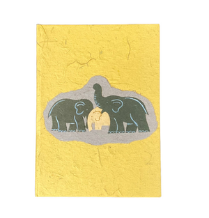 Elephant Dung Paper Large Journal Family Yellow